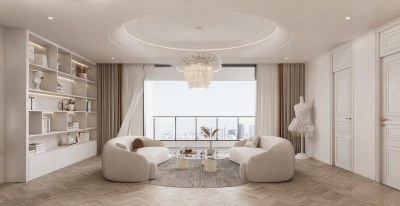 现代客厅3D模型下载